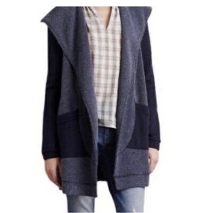 Anthropologie Woman’s Cardigan L Saturday Sunday sweater Navy Blue